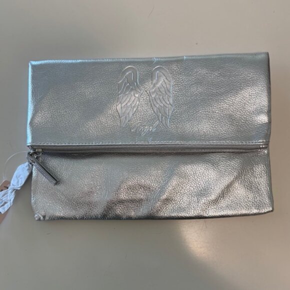 Victoria's Secret Handbags - NWT Y2K Rare Victoria's Secret Angel Anniversary Silver Metallic Clutch Purse